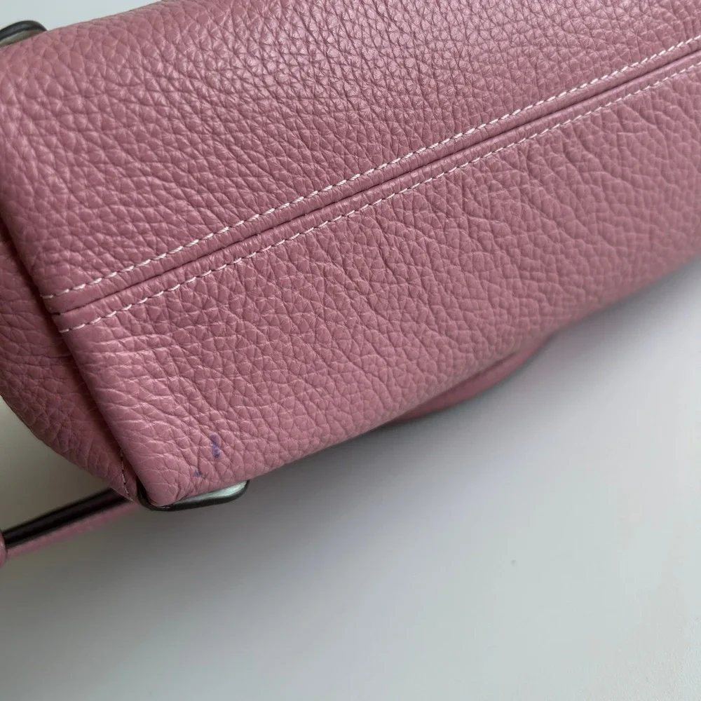 Coach Kacey Satchel True Pink Pebbled Leather Bag C6229